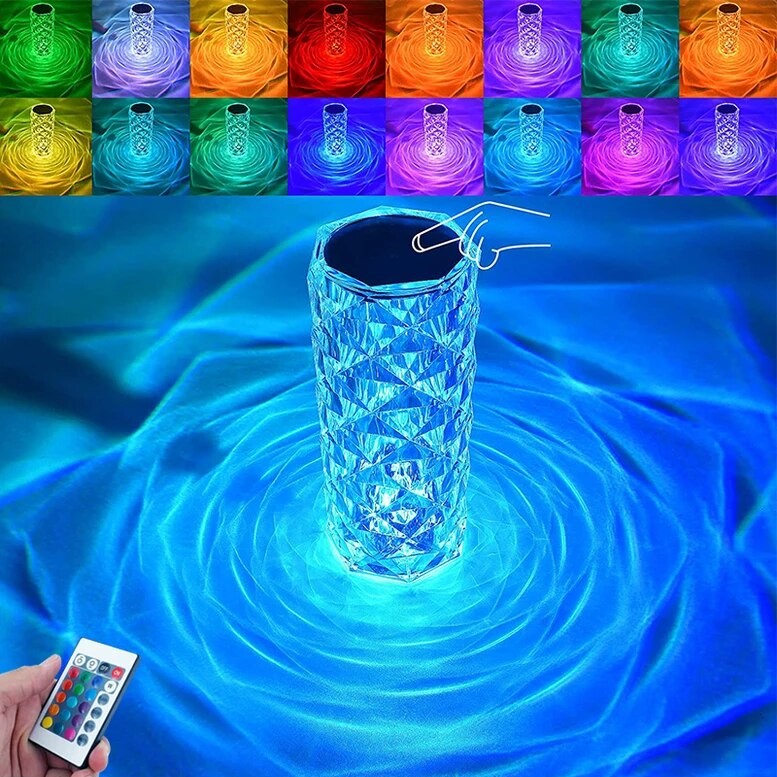 Lampe MagiqTouch™ en cristal 16 couleurs rechargeable 9 * 21 cm